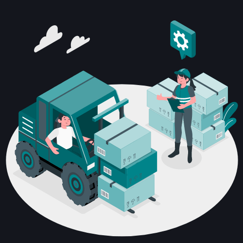 Logistics software solutions illustration